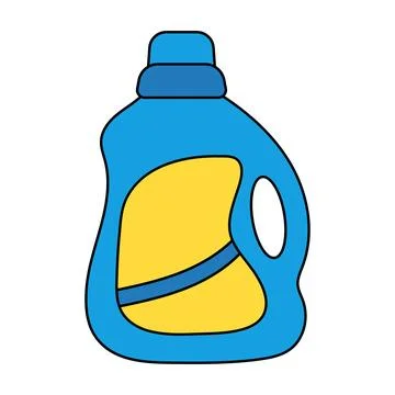 Colorful Laundry Detergent Bottle Vector Illustration Illustrazione stock
