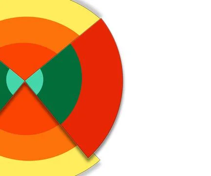 Colorful Layered Geometric Circle Vector Art Stock Illustration