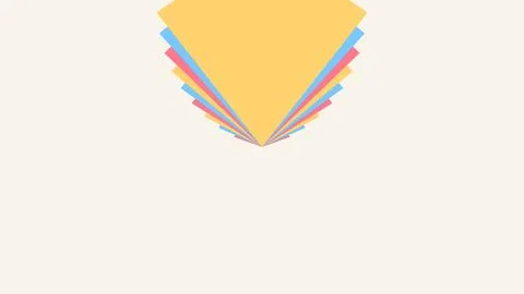 Colorful layered paper stack with geometric shapes Stock Illustration