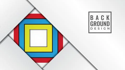 Colorful Layered Square Shape Vector Illustration. Abstract Papercut Backgr.. Illustrazione stock