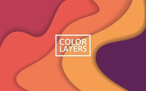 Colorful layers background. Abstract waves with soft shadows Stock-Illustration