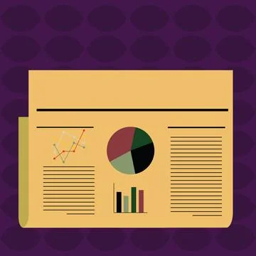 Colorful Layout Design Plan of Text Lines, Bar, Linear and Pie Chart Diagr... 스톡 사진