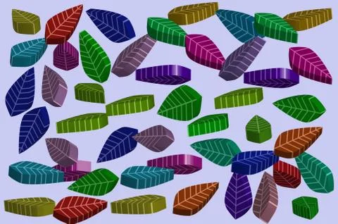 Colorful leaf 3 Dimensional Pattern Vector Design Stock Illustration