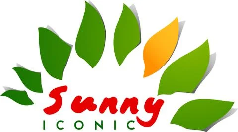 Colorful leaf badge Stock Illustration
