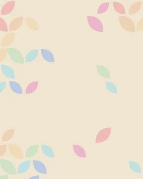 Colorful leaf clusters rest sparsely across a warm cream field, creating a .. Stock Illustration
