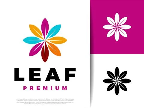 Colorful Leaf Icon Vector, Multicolor Nature Symbol for Eco, Organic, and B.. Stock Illustration