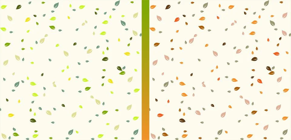 Colorful Leaf Pattern Background Set イラスト素材