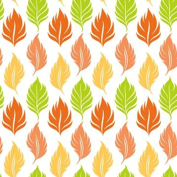 Colorful leaf pattern showcasing autumn hues with vibrant orange, green, an.. 스톡 일러스트
