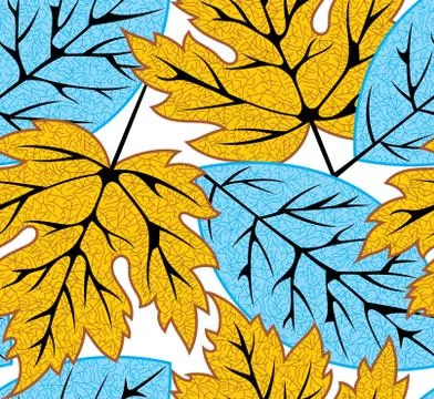 Colorful leaf seamless pattern design Stock Illustration