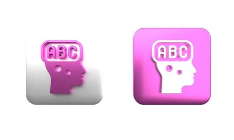 Colorful Learning foreign languages icon isolated on white background. Squa.. Stock Photos