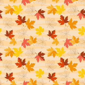 Colorful leaves on Autumn seamless pattern for decorative,fabric,textile,pr.. Stock Illustration