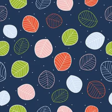 Colorful  leaves pattern Stock Illustration