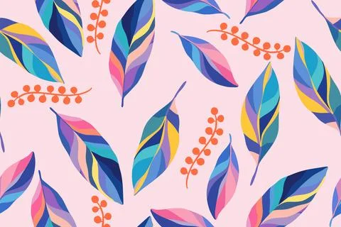 Colorful leaves pattern Stock Illustration