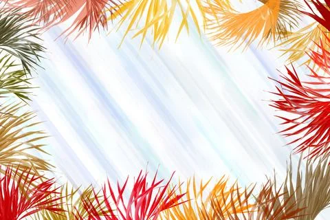 Colorful leaves pattern on white background,gradient color pastel autumn le.. Stock Photos