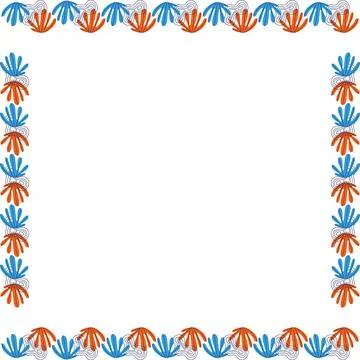 Colorful leaves rectangle frame. Simple leaf empty frame with space for your  스톡 일러스트
