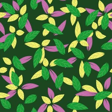 Colorful leaves seamless pattern. Stock Illustration