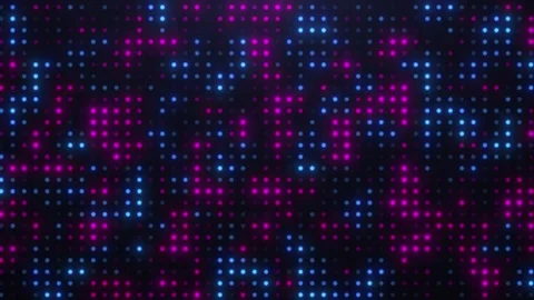 Colorful LED dot grid with pink and blue glowing lights Stock Footage 330297501