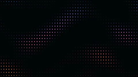 Colorful LED dot grid waving on black background Video stock 335938371