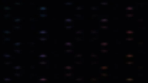 Colorful LED dot matrix visualizer flashing on black Stock Footage 335883529