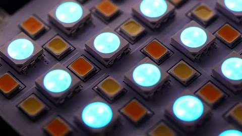 Colorful LED light array switching modes Stock Footage 336559908