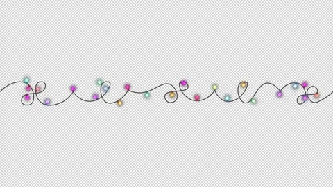 Colorful Led String Lights With Twisting Wire Loop Transparent Stock Footage 317878802