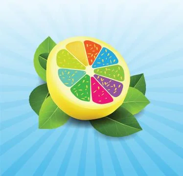 Colorful lemon background 스톡 일러스트