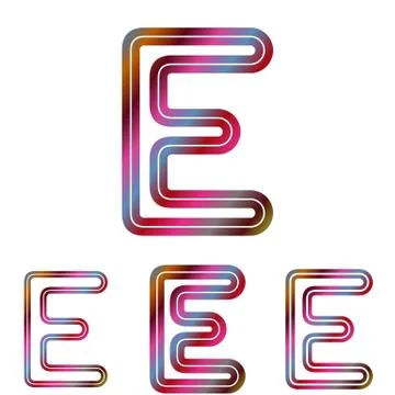 Colorful letter e logo design set Stock Illustration