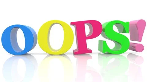 Colorful letters with oops concept Stock-Illustration