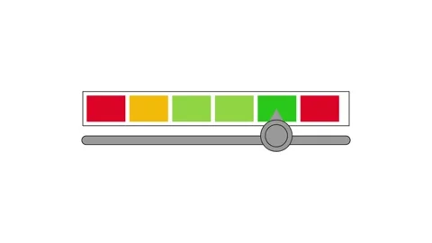 Colorful Level Indicator Slider Animation | Progress Meter Scale Stock Footage 321962465