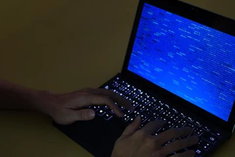 Colorful life of coder and computer programmer. software engineer showing blo Foto stock