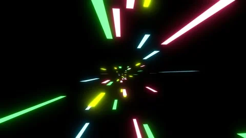 Colorful light abstract background on black background. galactic speed of lig Stock Footage 238853101