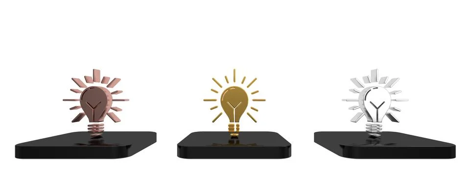 Colorful Light bulb with rays shine and concept of idea icon isolated on wh.. Stock Illustration