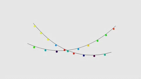 Colorful light bulb string with flashing light bulbs Stock Footage 149982049