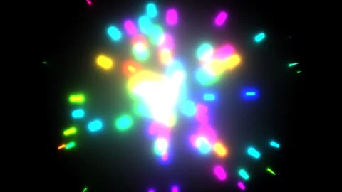 Colorful light burst in dark background with bright flashes Stock Footage 338226632