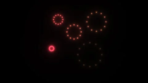 Colorful light circles move in a dark space with soft glow Stock Footage 338300221