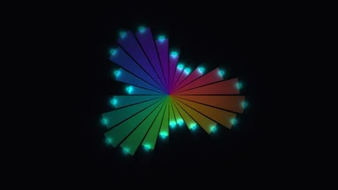 Colorful light display creates a vibrant pattern in dark Stock Footage 338293288