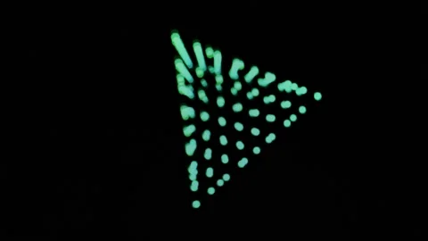 Colorful light display featuring animated triangle patterns in dark environment Stock Footage 320780792