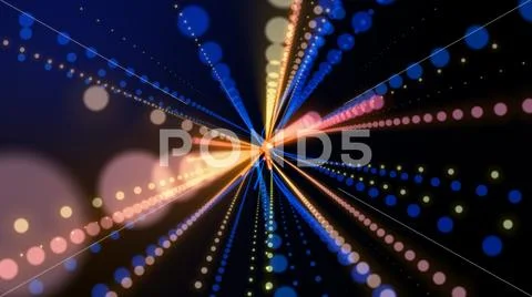 Colorful light energy power simulation moving freely in space background, fut Stock Illustration