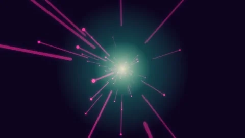 Colorful light explosion creating glowing particles in a dark space Stock Footage 337301556