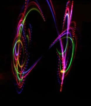 Colorful light luminous texture on black Stock Photos