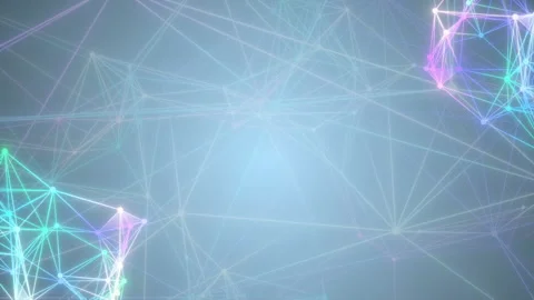 Colorful light particles beaming background. Artificial lines tech style. Stock Footage 115069958