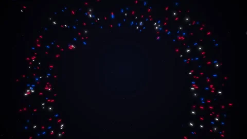 Colorful Light Particles on Black Background. Video stock 336964146