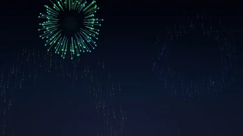 Colorful light particles create patterns in the night sky Stock Footage 337232540
