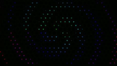 Colorful light pattern in a dark setting at a digital art exhibit Stock Illustration