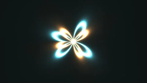 Colorful light pattern with a flower shape on black Stock Footage 339518408