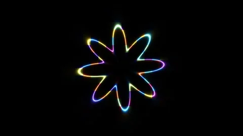 Colorful light pattern rotates in dark background Stock Footage 338026134
