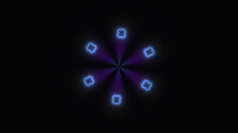 Colorful light pattern rotates in a dark background Stock Footage 338277016