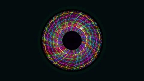 Colorful light patterns create circles in a dark environment Stock Footage 337376162