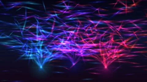 Colorful light patterns create dynamic shapes in digital art Stock Footage 337238360
