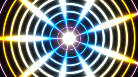 Colorful light patterns create dynamic wave forms in a Stock Footage 339022147